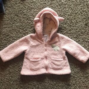 Carters Thick Light Pink Fleece Zip Up Hoodie